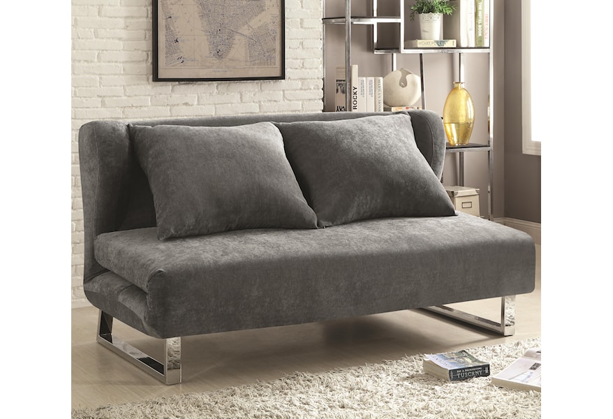 Coaster Sofa Beds And Futons Transitional Velvet Sofa Bed Value