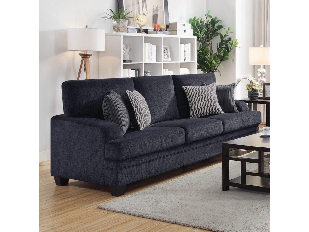 Casual Sofa With Complementing Toss Pillows By Coaster At Value City Furniture