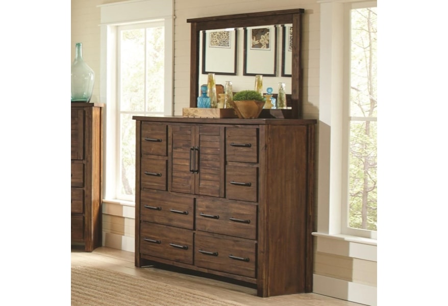 Coaster Sutter Creek Tall Dresser With 2 Doors Mirror Dream