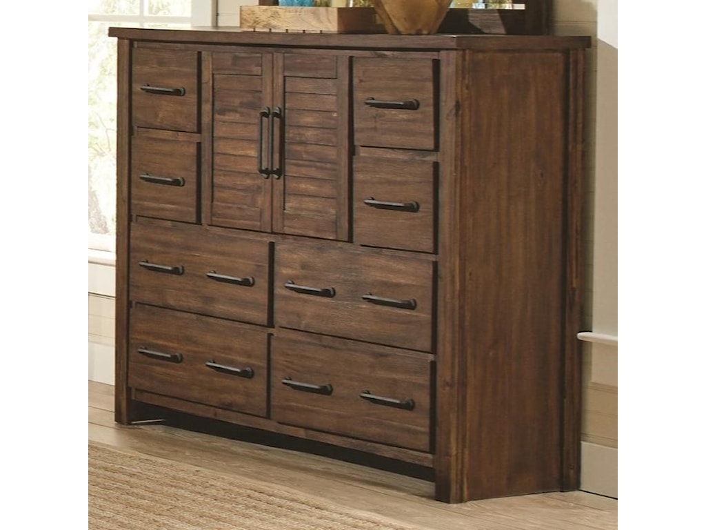 Coaster Sutter Creek Tall Dresser With 2 Doors Wire Brushed