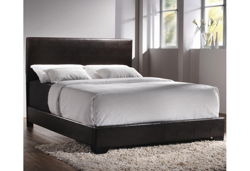 Coaster Upholstered Beds Contemporary Queen Upholstered Low Profile Bed A1 Furniture Mattress Upholstered Beds