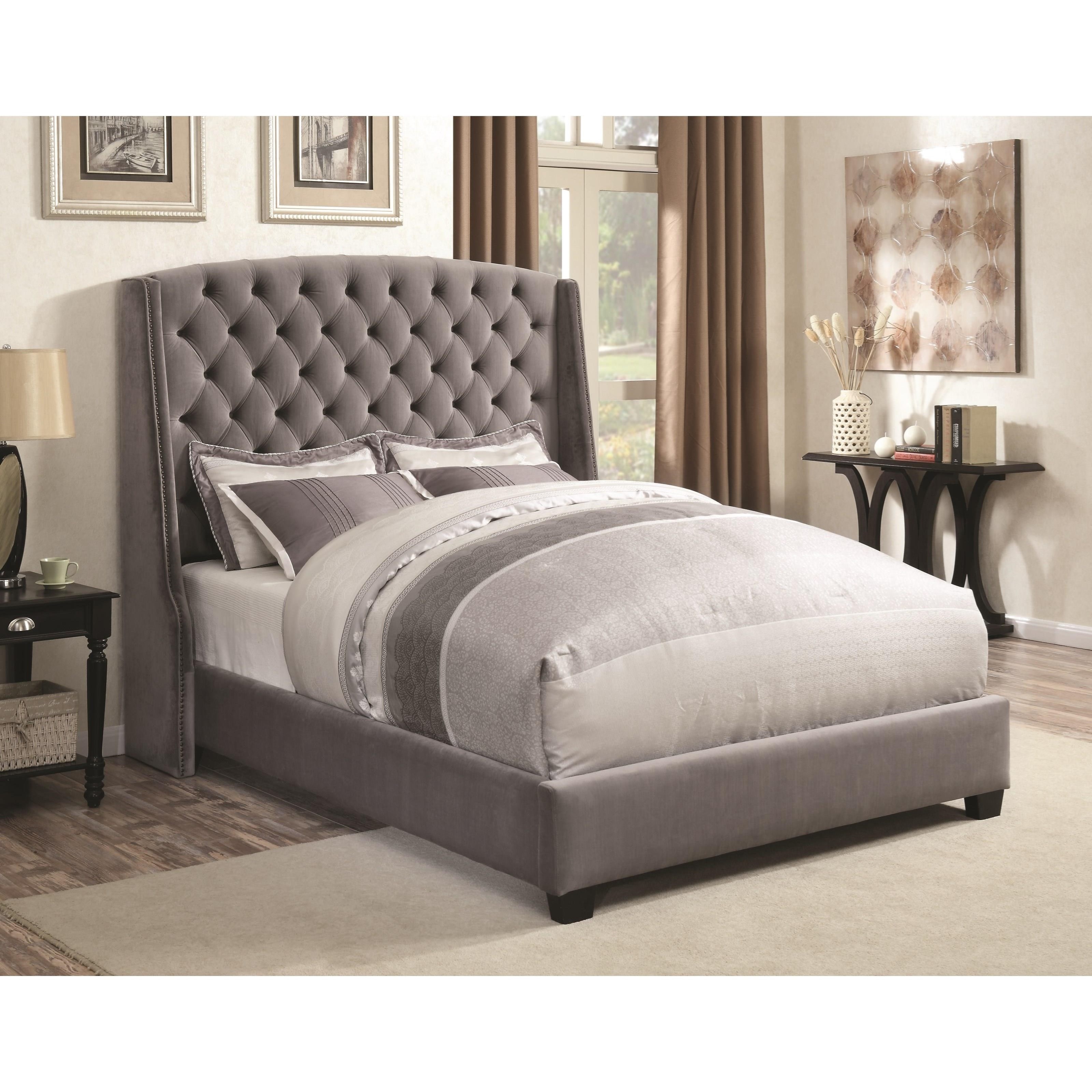 Coaster Upholstered Beds Pissarro Wingback Upholstered Queen Bed Value City Furniture Upholstered Beds