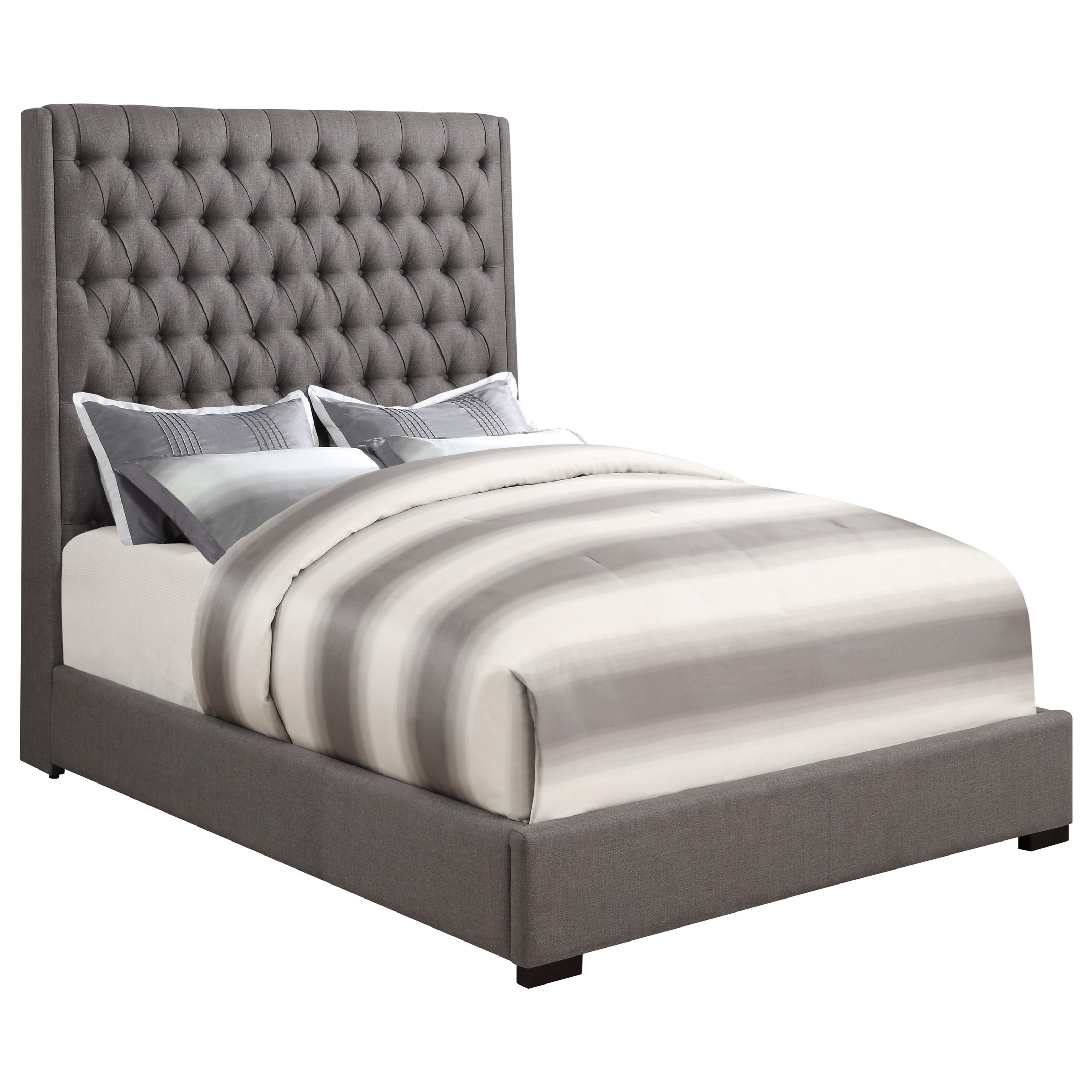 Coaster Upholstered Beds Upholstered California King Bed With Diamond Tufting A1 Furniture Mattress Upholstered Beds