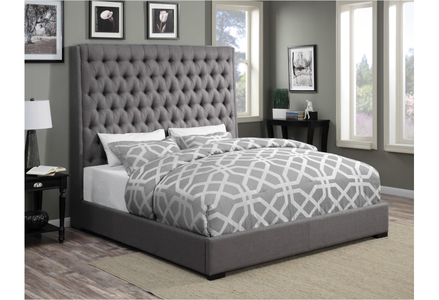 Coaster Upholstered Beds Upholstered California King Bed With Diamond Tufting A1 Furniture Mattress Upholstered Beds California King Tufted Bed Frame