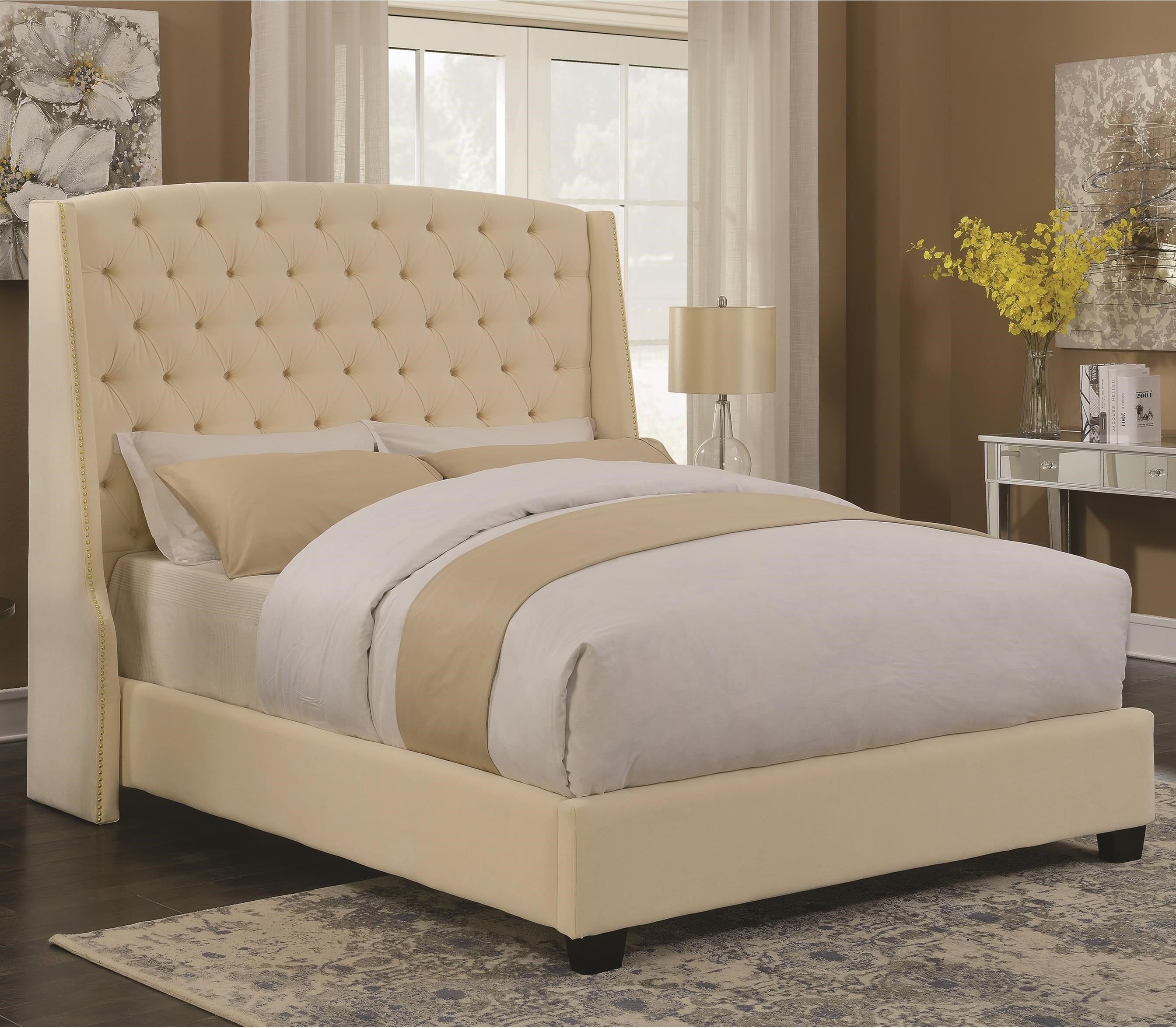 Upholstered Beds Pissarro Wingback Upholstered California King Bed By Coaster At Miskelly Furniture