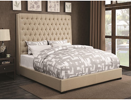 Coaster Upholstered Beds Upholstered Queen Bed with Diamond Coaster Upholstered Beds Upholstered Queen Bed with Diamond