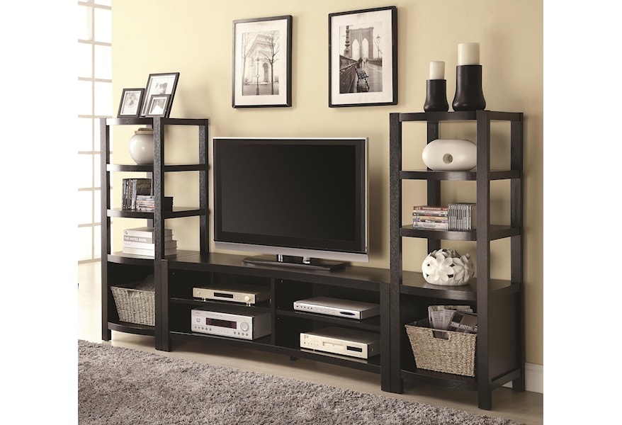 Coaster Entertainment Units Curved Front Tv Console 2 Media