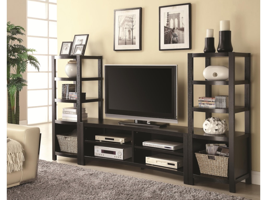 Coaster Entertainment UnitsTV Console & 2 Media Towers
