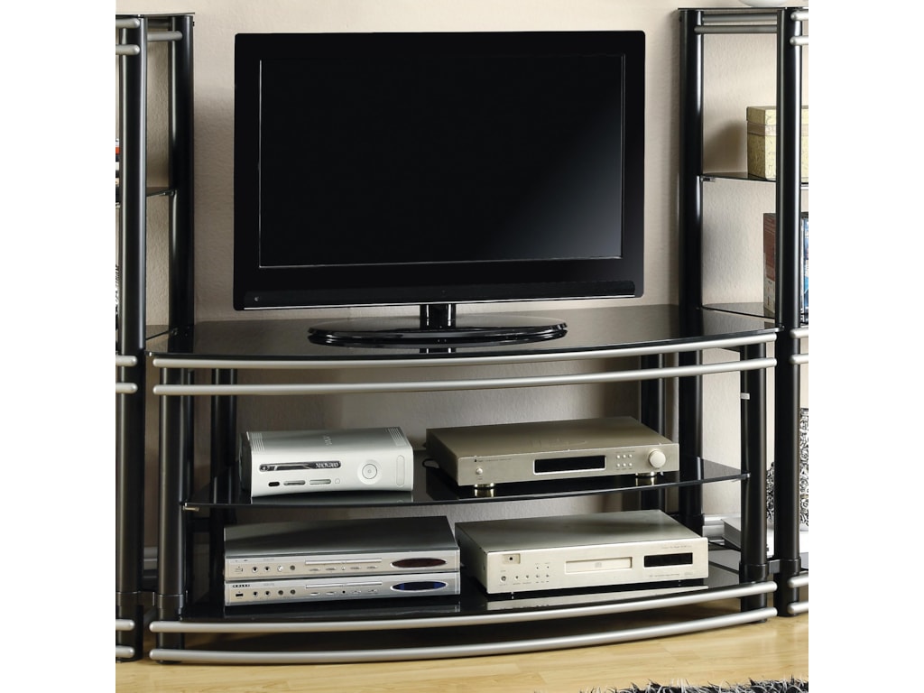 Coaster Entertainment Units Black Silver Finish Curved Tv Stand Coaster Entertainment Unitstv Stand