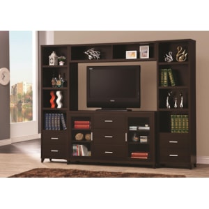 Coaster Entertainment Units Cappuccino Entertainment Wall Unit Standard Furniture Wall Unit