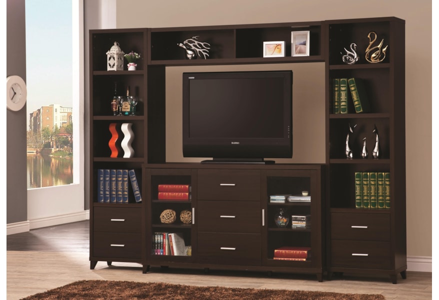 Coaster Entertainment Units Cappuccino Entertainment Wall Unit