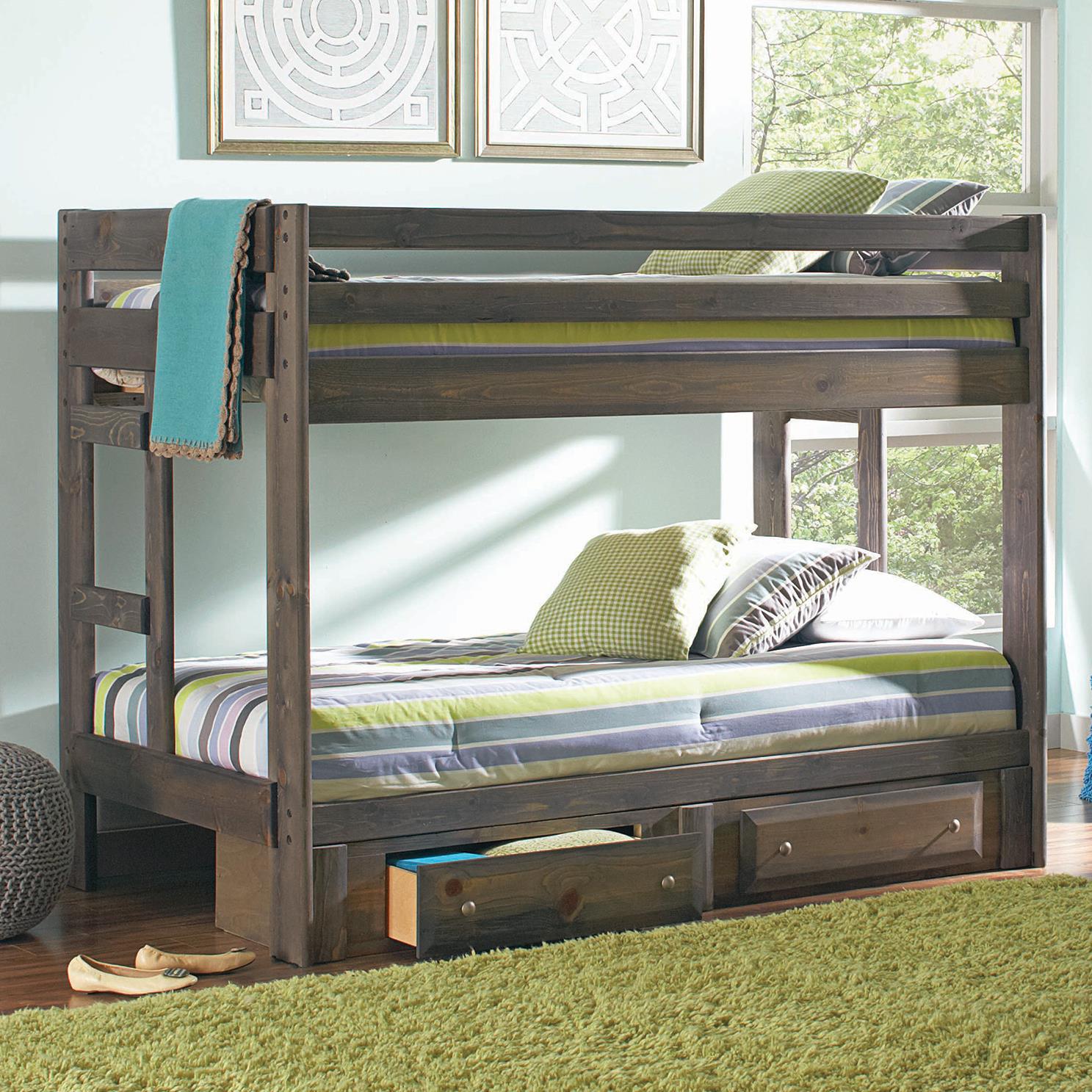 built in twin bunk beds