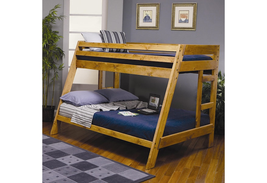 Coaster Wrangle Hill Twin Over Full Bunk Bed with Built In Ladder 