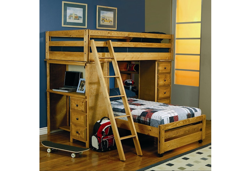 Coaster Wrangle Hill 460141 Twin Over Twin Loft Bed With Built In