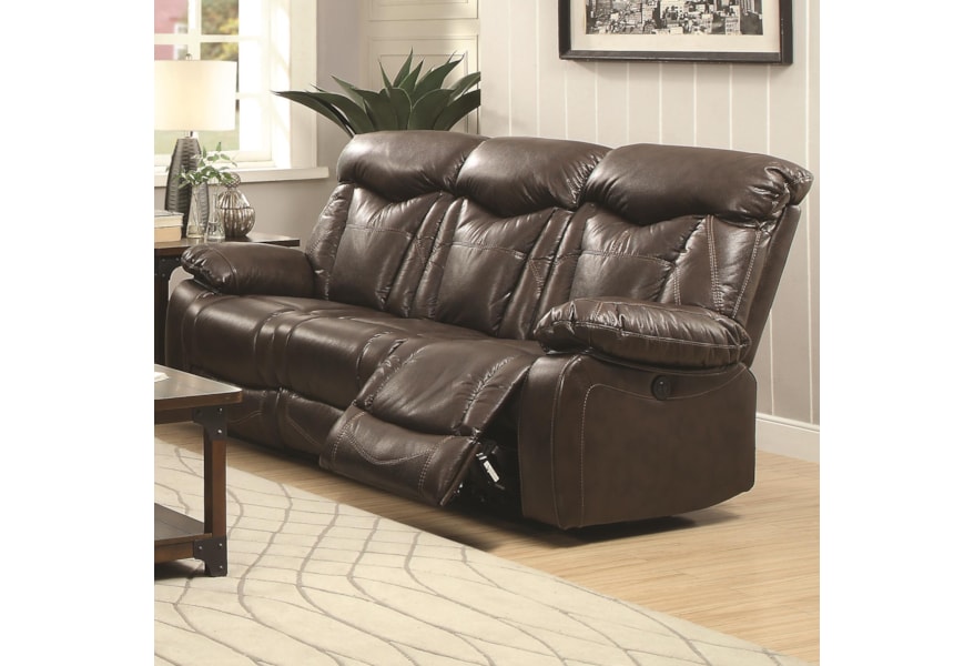 Zimmerman Reclining Sofa With Pillow Arms By Coaster At Dunk Bright Furniture Zimmerman Reclining Sofa With Pillow Arms By Coaster At Dunk Bright Furniture