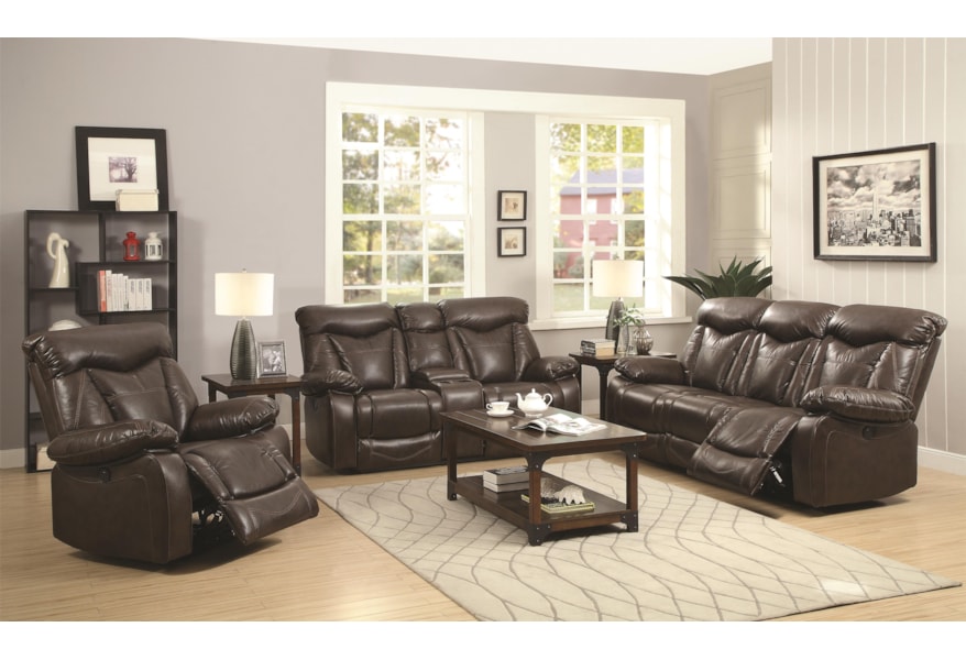 Coaster Zimmerman Reclining Sofa With Pillow Arms Prime Coaster Zimmerman Reclining Sofa
