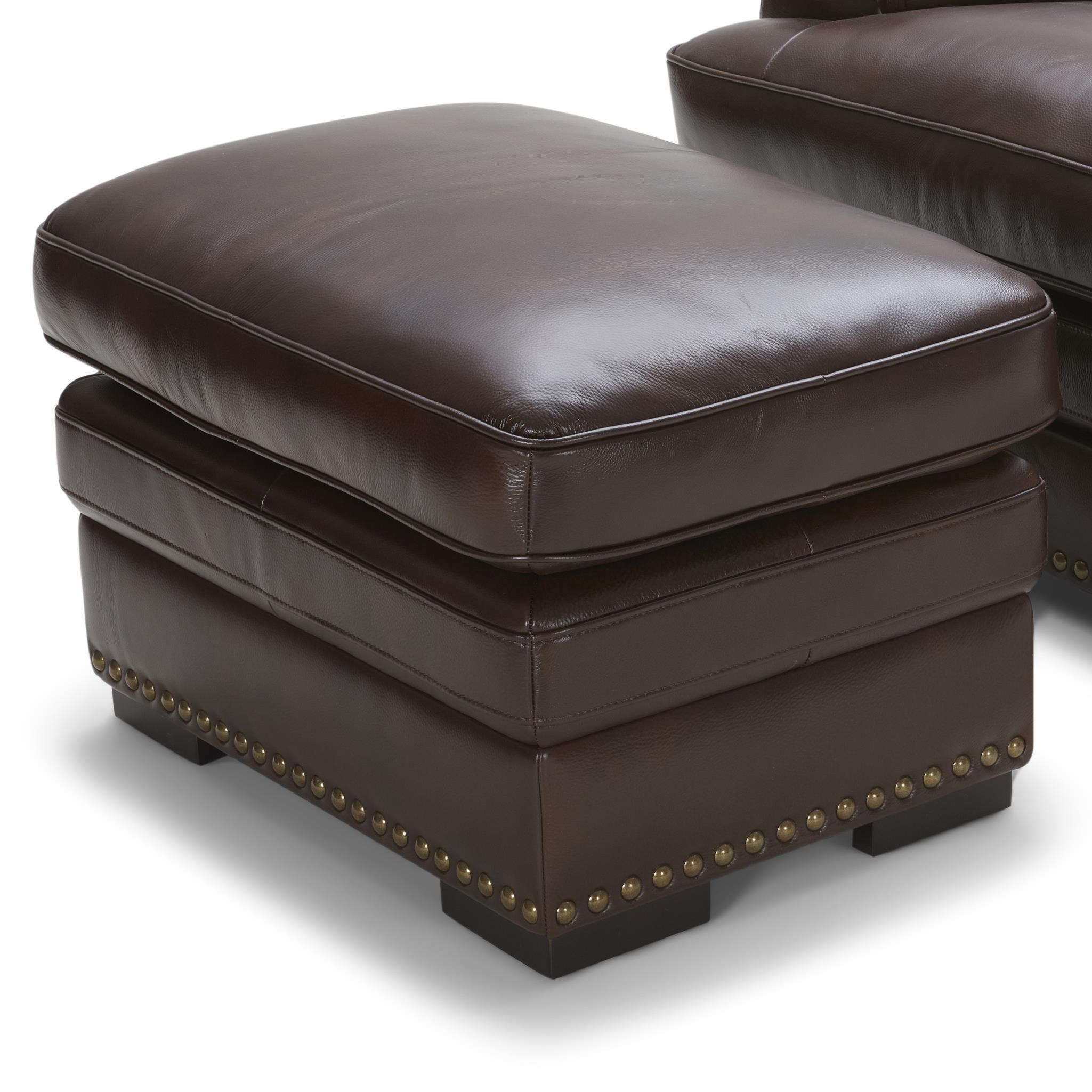 Warehouse M 3301 3301 0 Brown Leather Ottoman Pilgrim Furniture City Ottomans