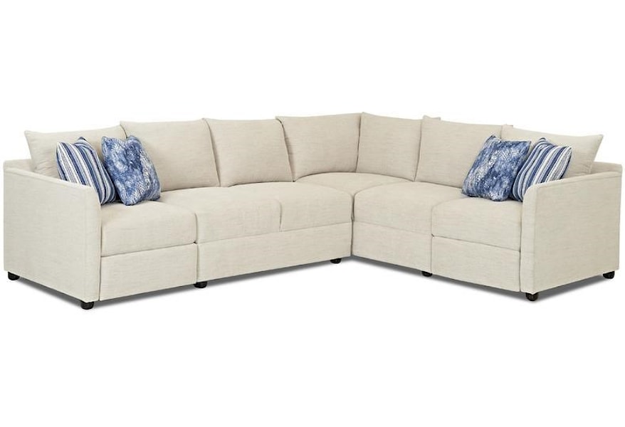Klaussner Atlanta 2 Piece Hybrid Inclining Sectional In Curious