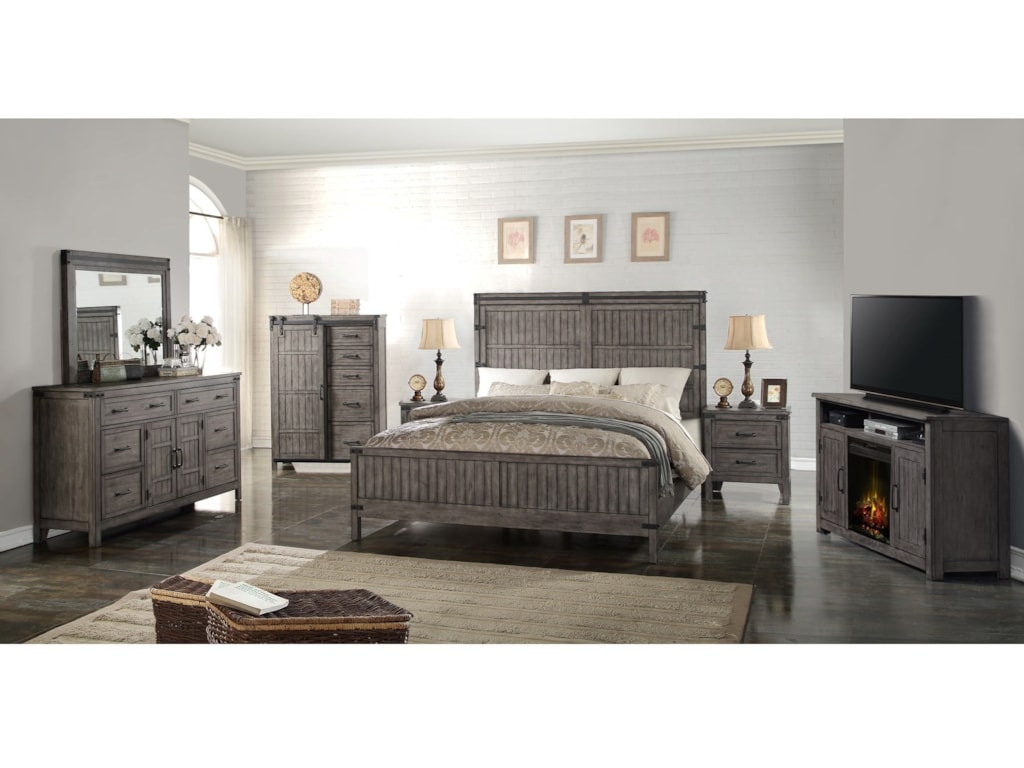 Vendor 1356 Storehouse CollectionKing Wood Panel Bed