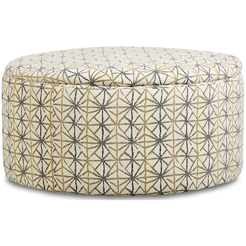 Corinthian 29c0 Round Storage Ottoman With Casters Lagnie Home Corinthian 29c0 Round Storage Ottoman With Casters