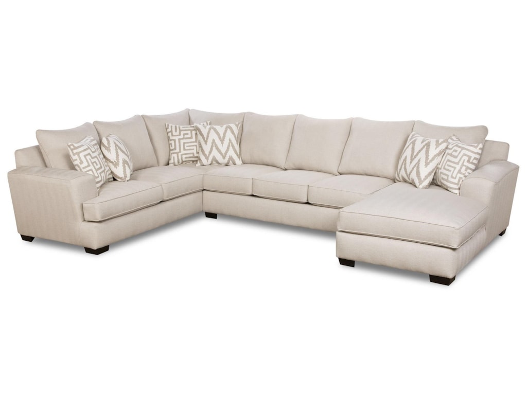 Colonist Oatmeal Sectional With Chaise By Corinthian At Great American Home