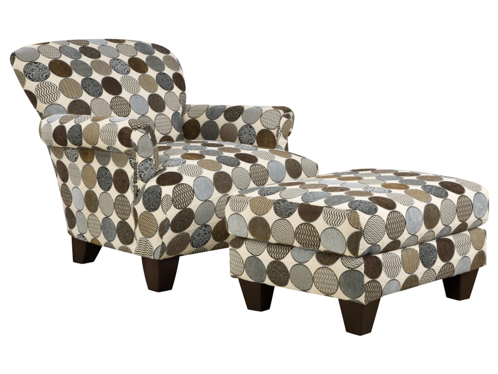 Corinthian 3850 Accent Chair and Ottoman