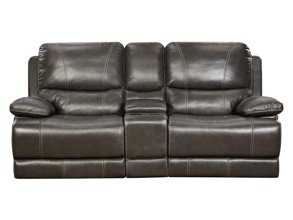 Corinthian Brooklyn CharcoalReclining Console Loveseat