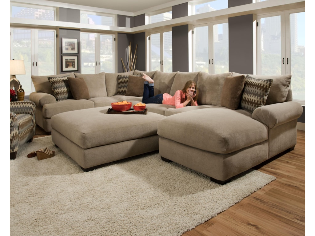 61a0 Sectional Sofa With Right Side Chaise By Corinthian At Furniture Fair North Carolina