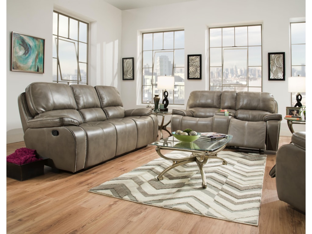 Corinthian Jamestown SmokeReclining Console Loveseat