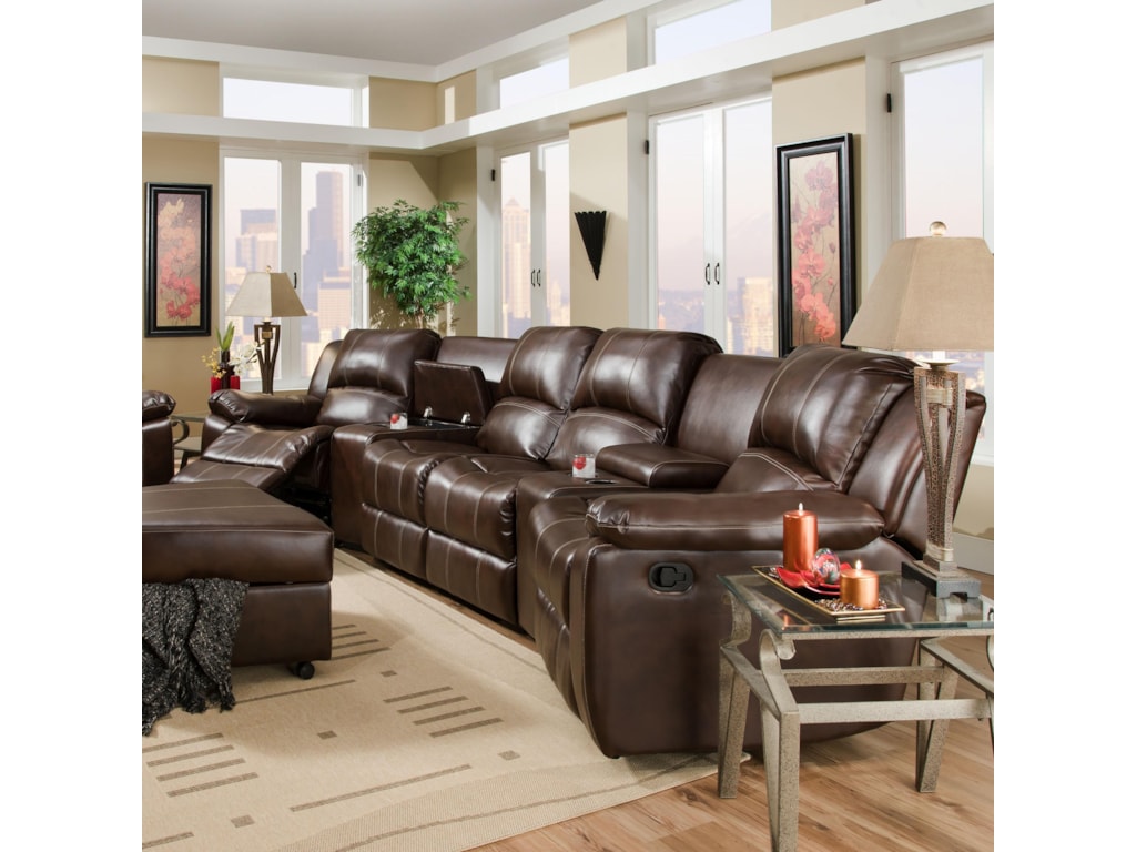 Brady Reclining Theater Seating With Center Loveseat Belfort Corinthian Bradyreclining Theater Seating