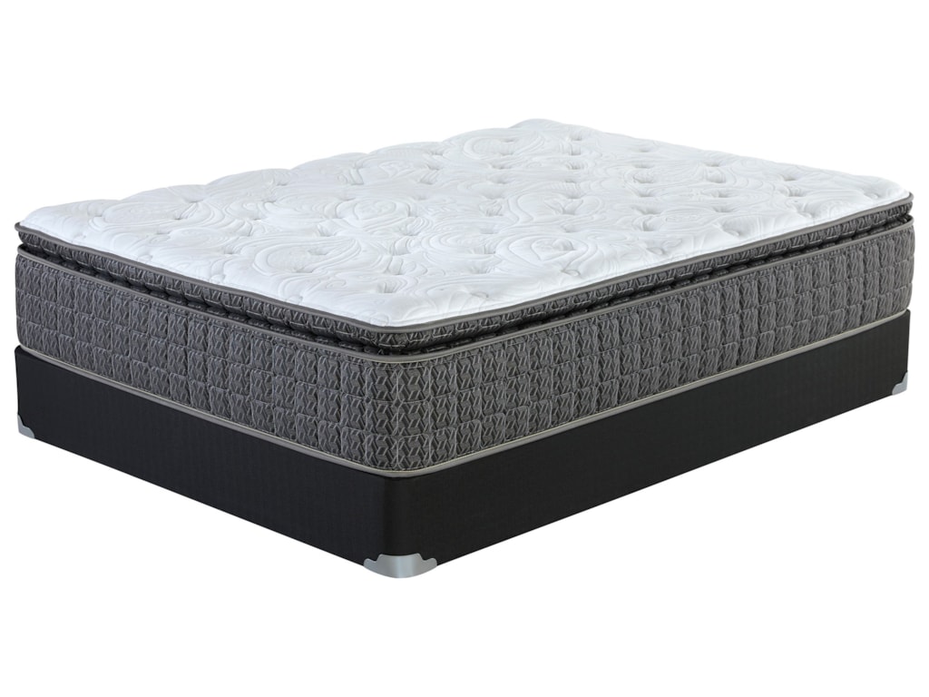Corsicana Briley Pillow Top Queen Pocketed Coil Mattress Corsicana Briley Pillow Top Queen Pocketed Coil Mattress And Wood Foundation