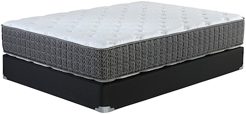 Corsicana Hallandale Plush Queen Plush Two Sided Innerspring Mattress and Wood Foundation