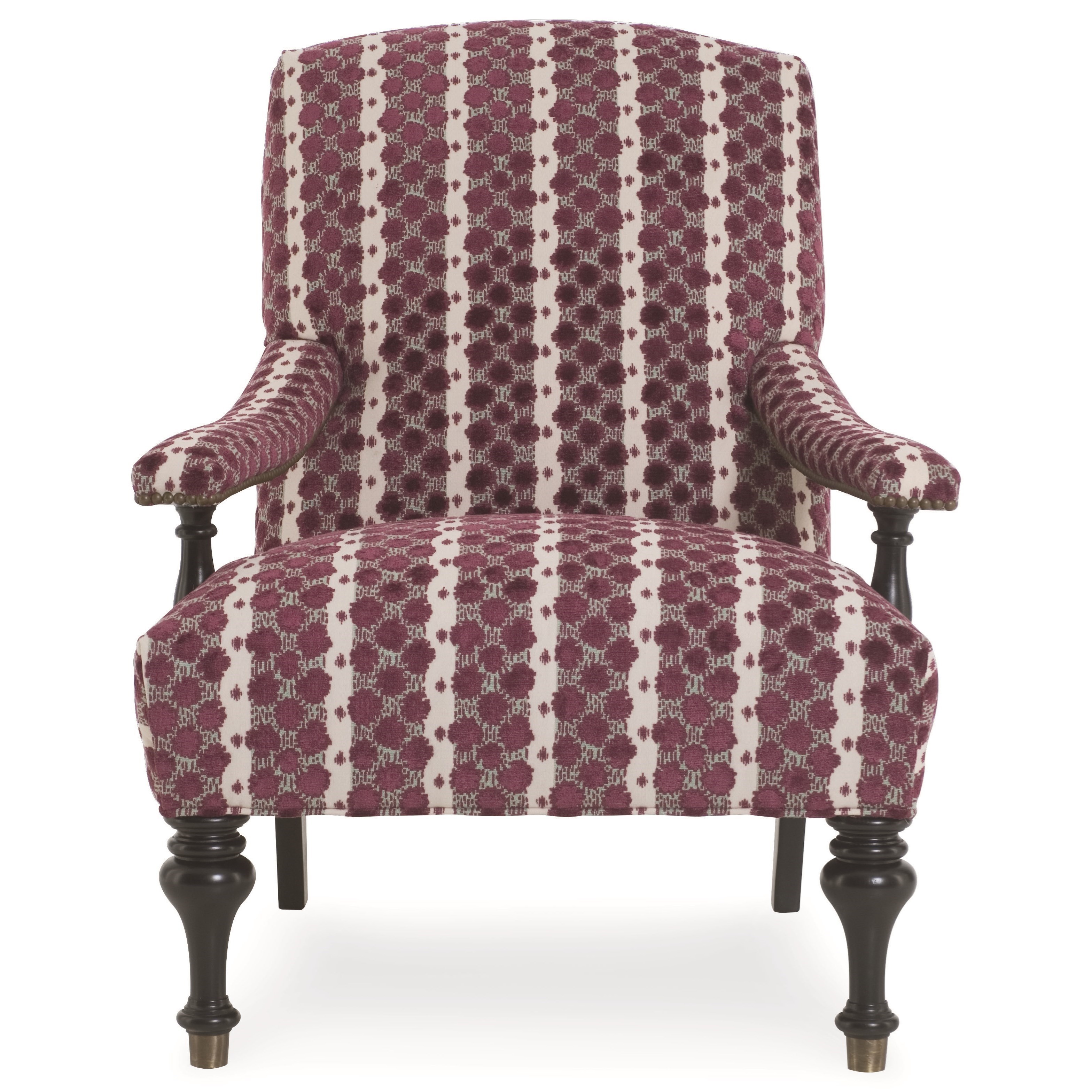 Traditional Accent Chair with Exposed Wood Trim
