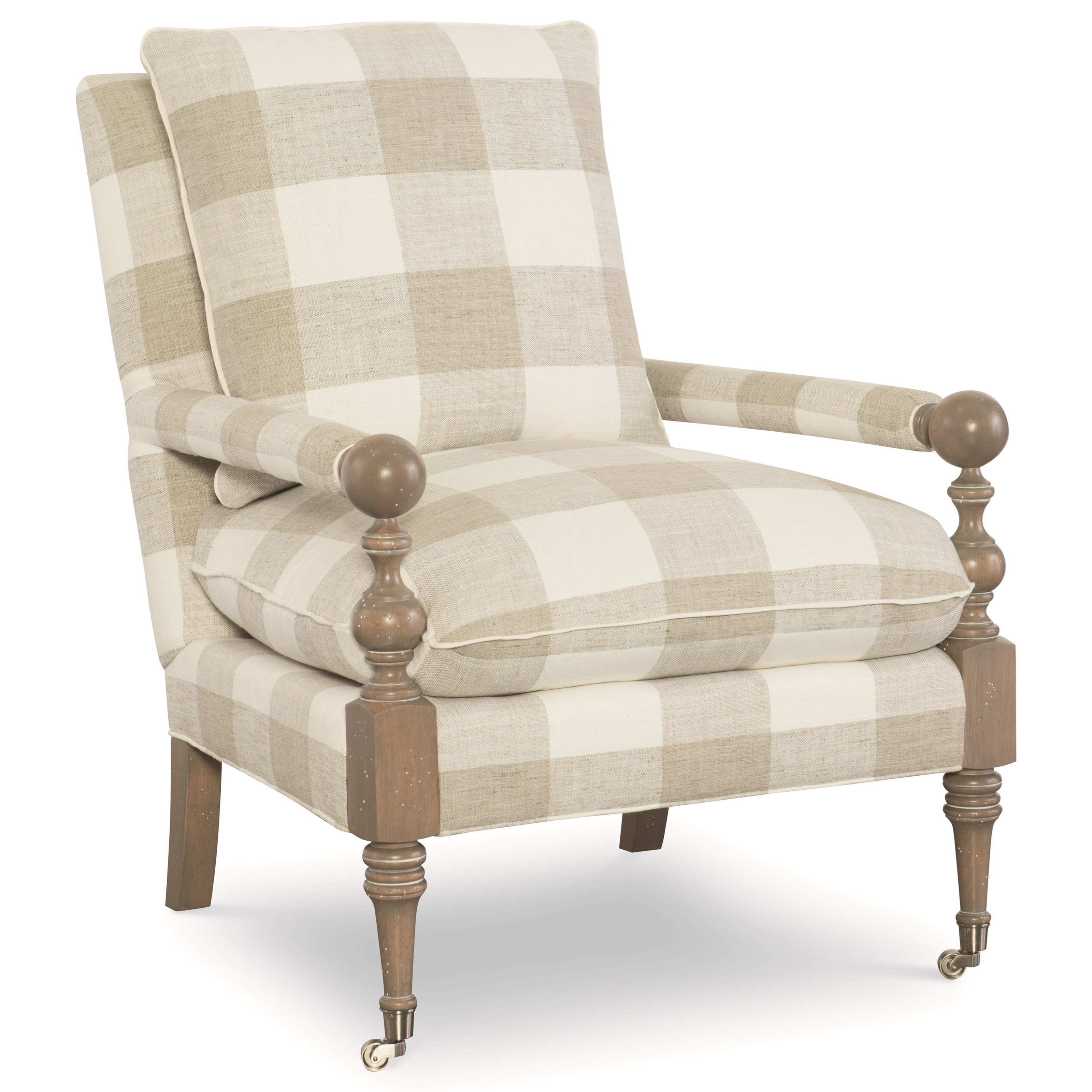 C R Laine Accents Bradstreet Chair With Turned Wood Arms And Casters Jacksonville Furniture Mart Upholstered Chairs