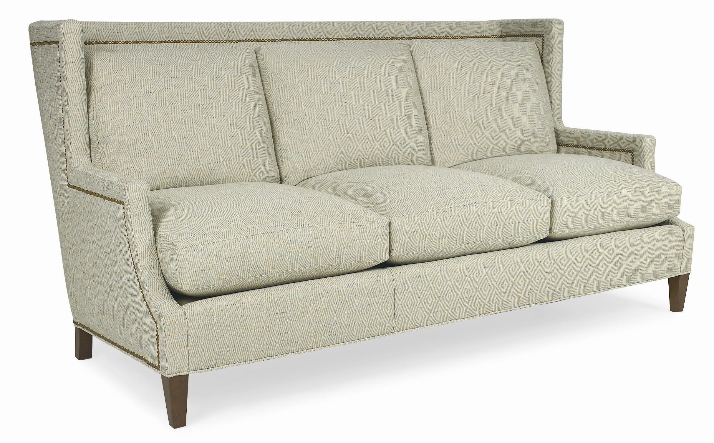 Geometric Contemporary Sofa with Nailhead Trim
