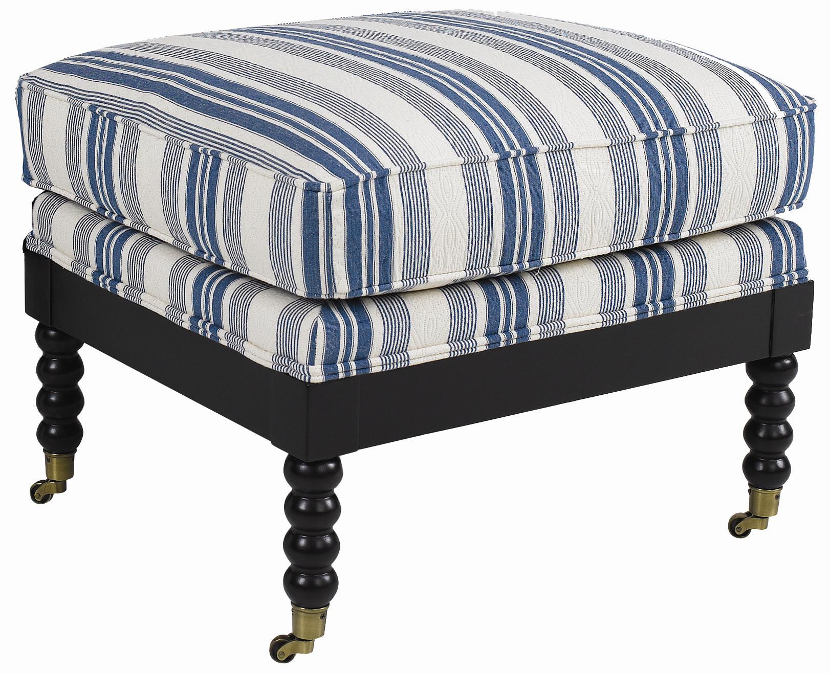 Casual Ottoman with Exposed Wood Legs