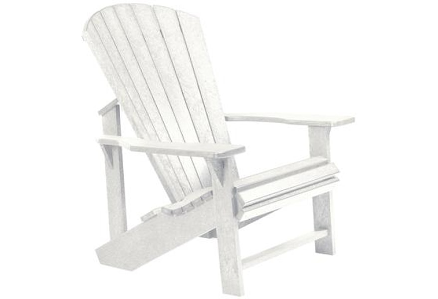 C R Plastic Products Adirondack C01 02 Adirondack Chair White