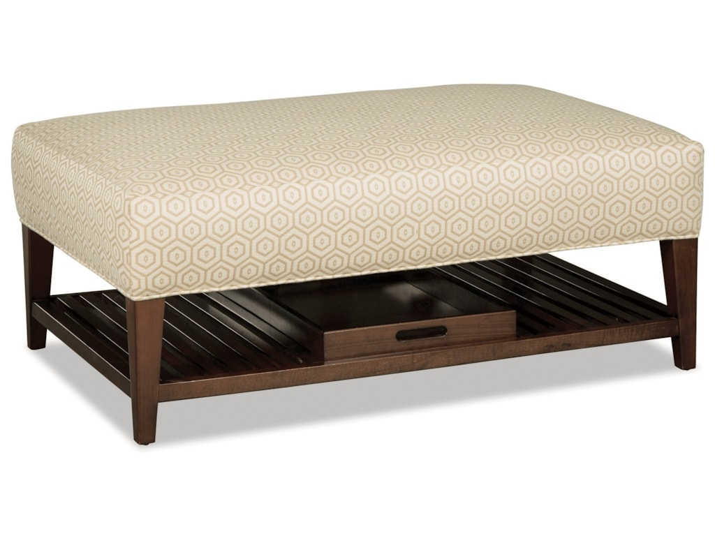 Craftmaster 068500 Storage Tail Ottoman With Wood Shelf And Craftmaster 068500 Storage Tail Ottoman With Wood Shelf And Removable Tray