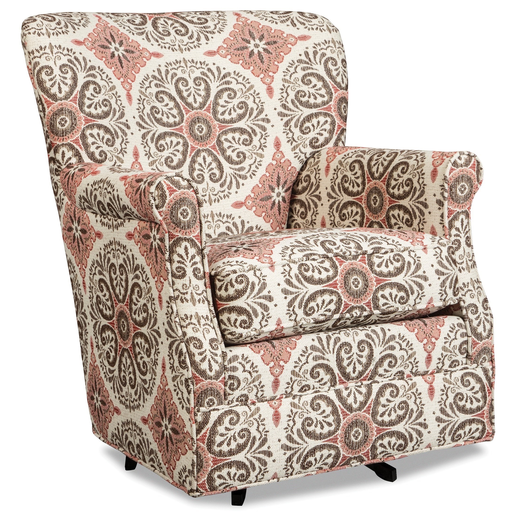 Swivel Chair with Classic Rolled Arms