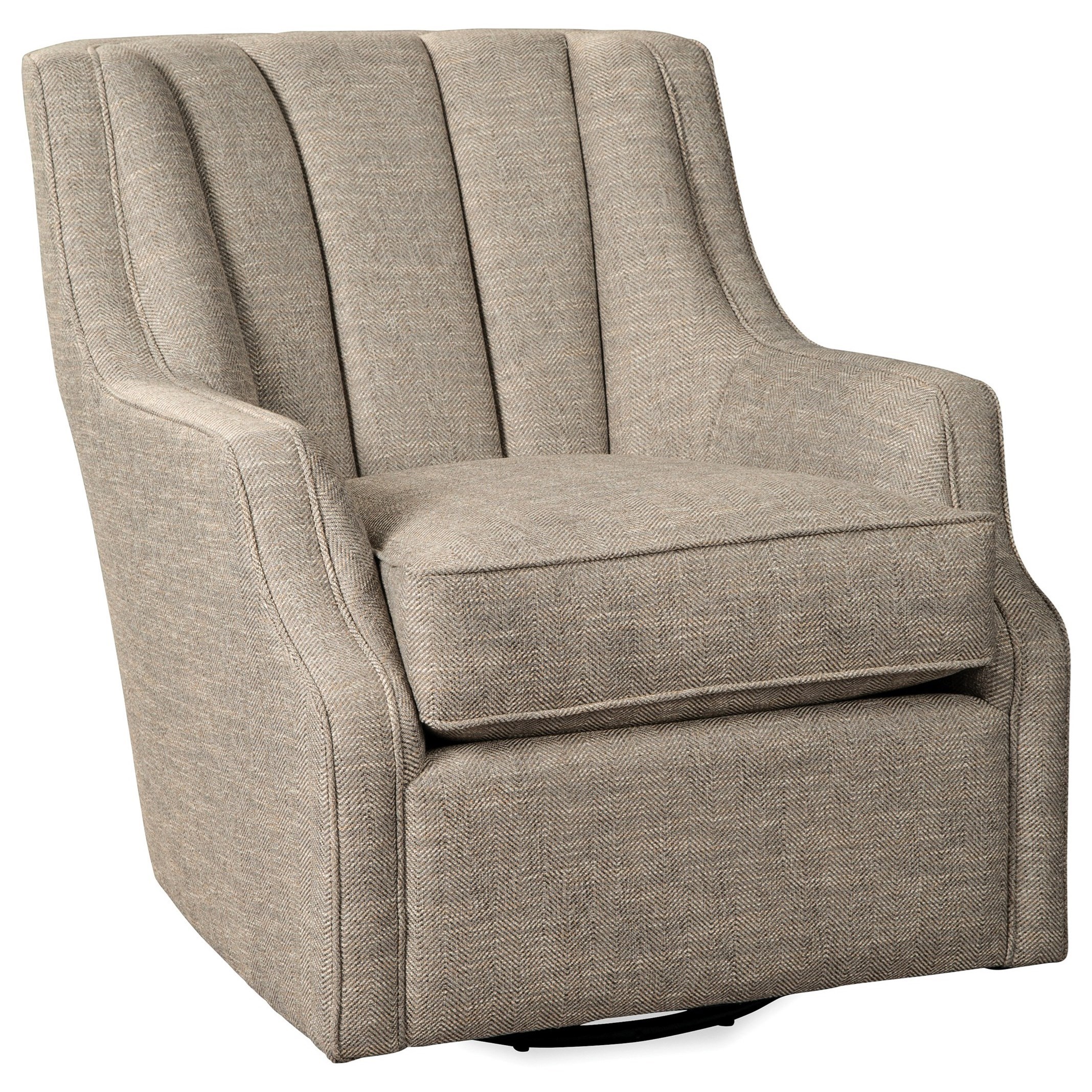 Hickory Craft 084710 Transitional Swivel Chair With Channeled Back