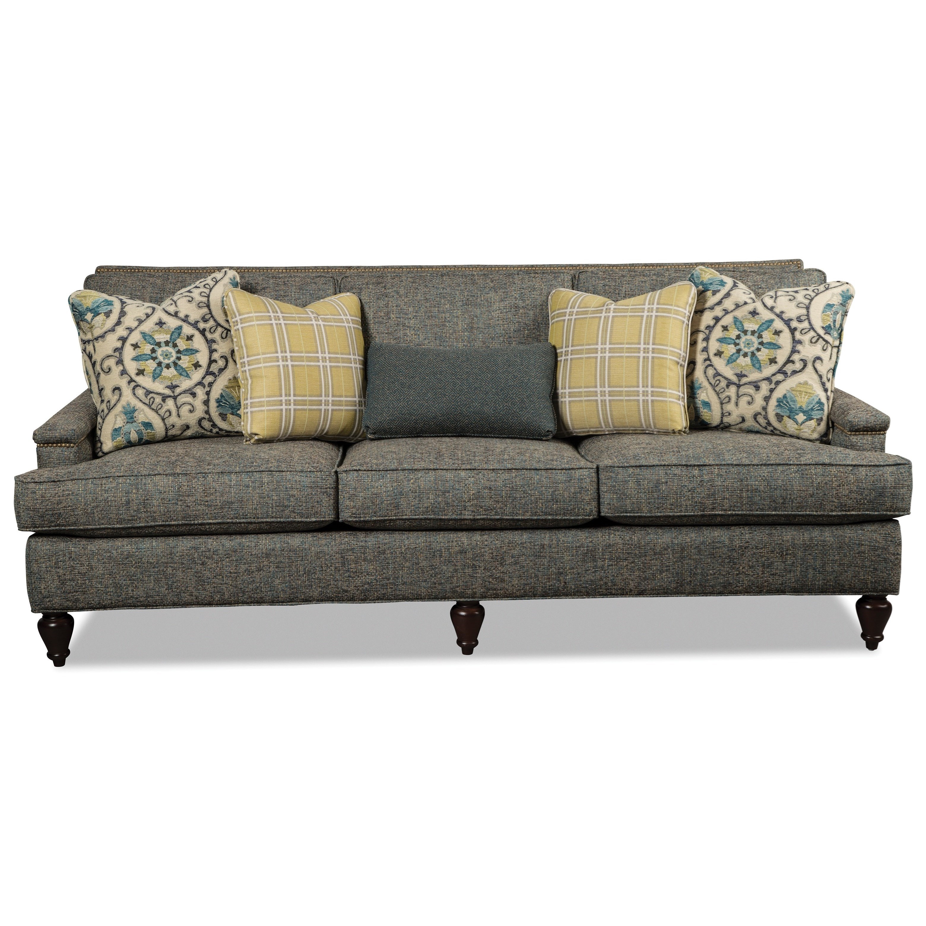 Craftmaster 472150 Transitional Sofa With Light Brass Nailheads