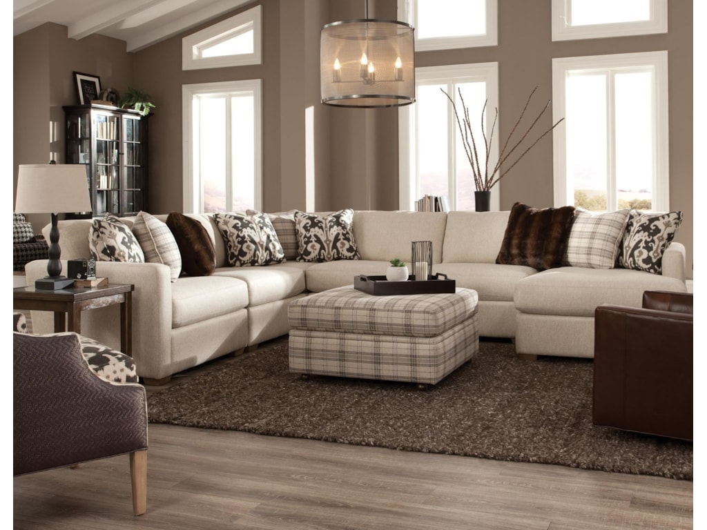 751100 Five Piece Sectional With Raf Chaise By Craftmaster At Olinde S Furniture
