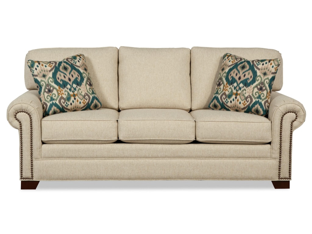 Craftmaster 7565 756550 98 Transitional Sleeper Sofa With Br Craftmaster 7565queen Sleeper Sofa With Memory Foam Mattress