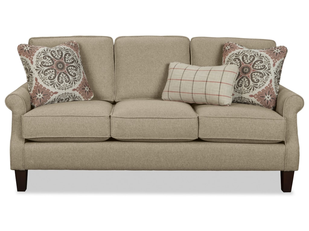 Catherine Apartment Size Sofa With Rolled Arms By Craftmaster At Belfort Furniture