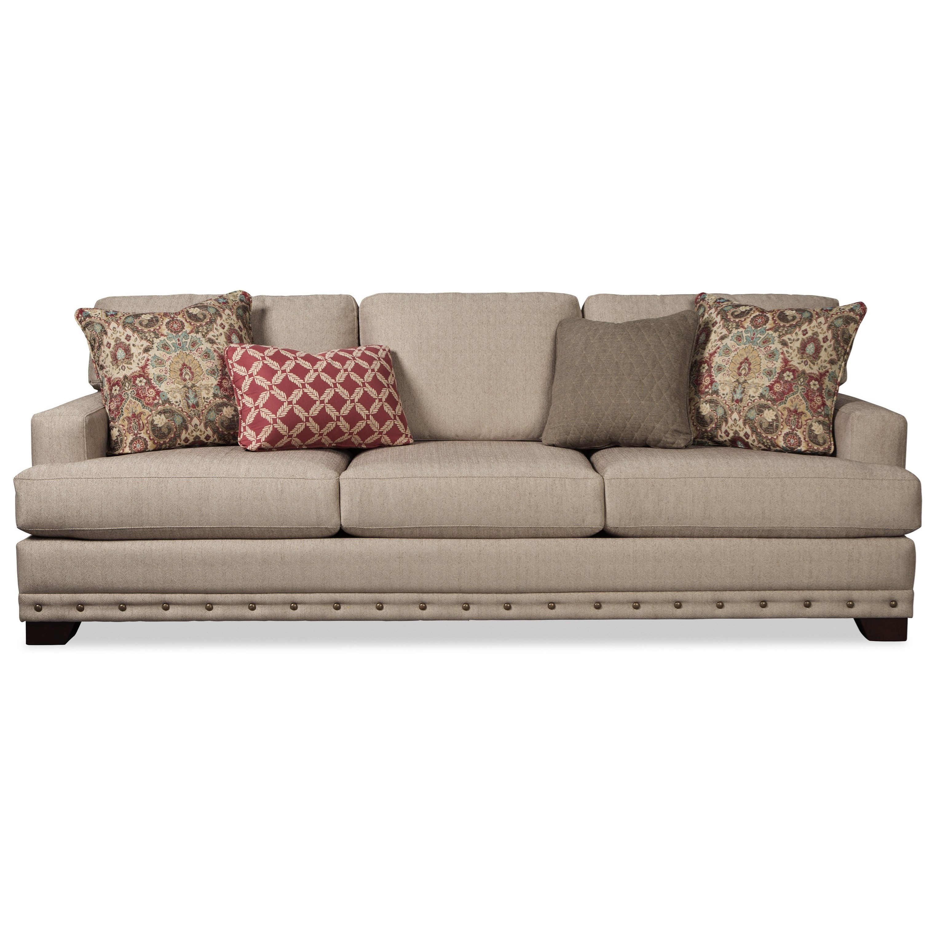 Hickorycraft 782750 Large 100 Sofa With Deep Seats And Nailhead Border Howell Furniture Sofas