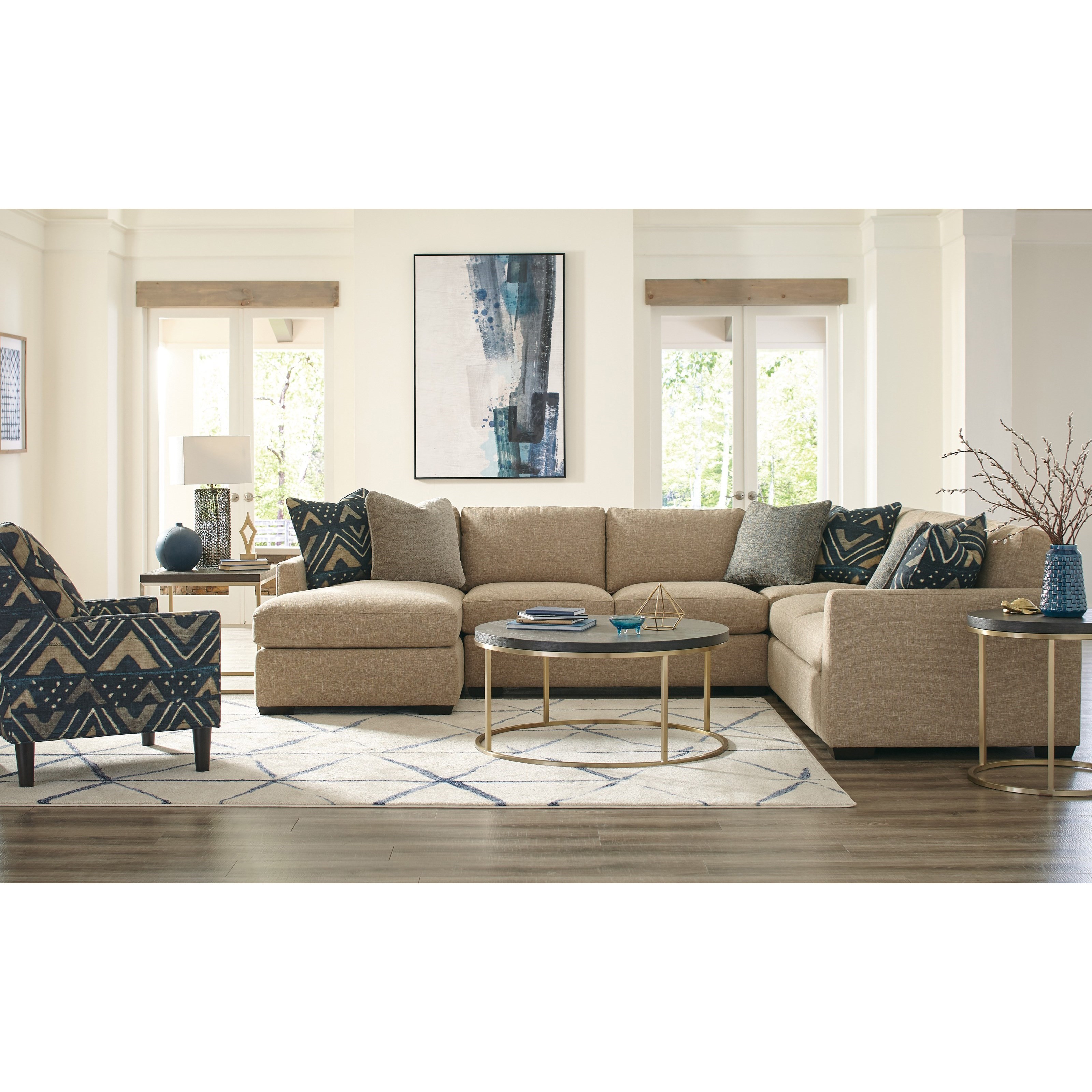 Craftmaster 783950 Contemporary 5 Seat Sectional Sofa With Laf