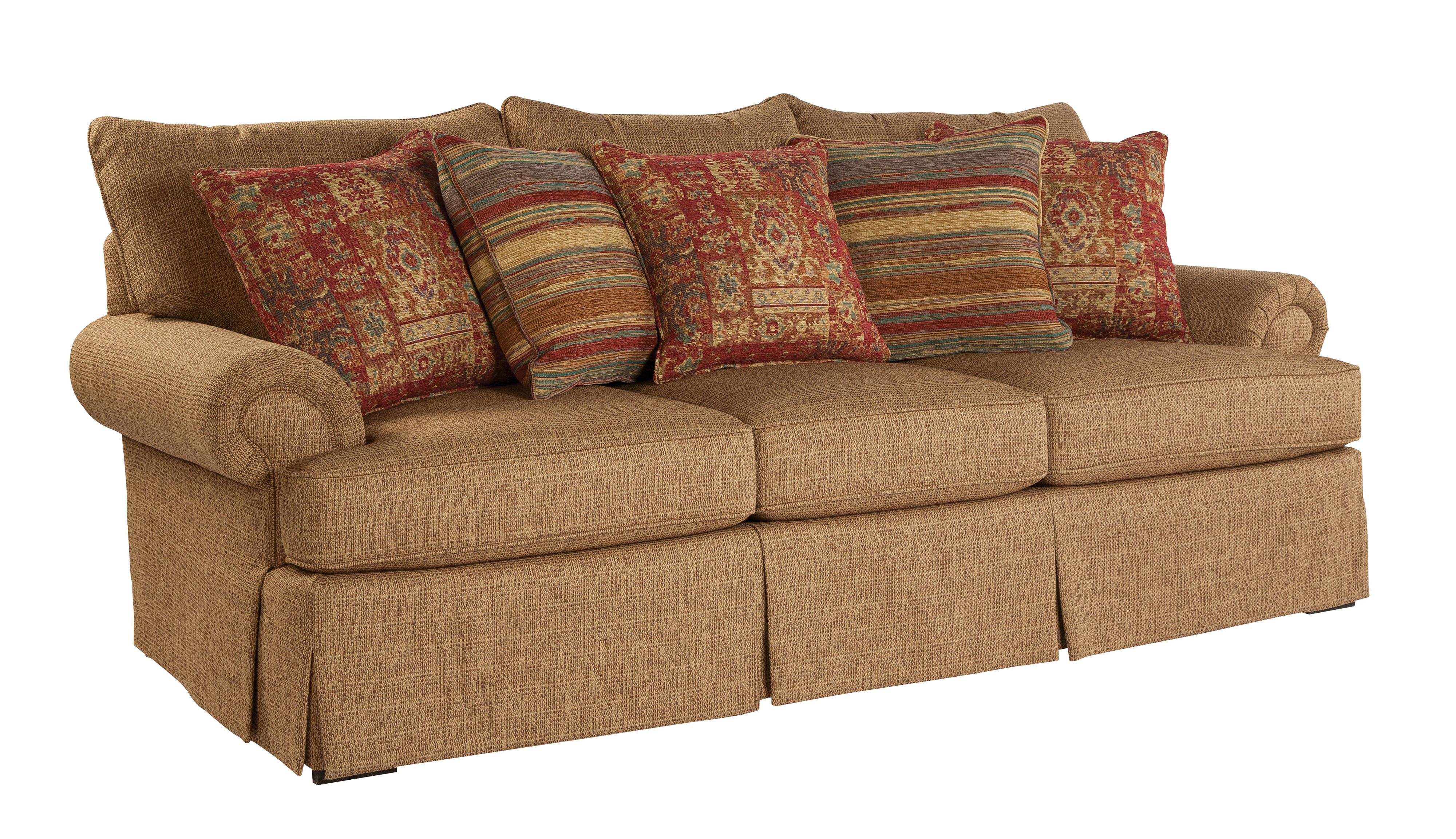 Craftmaster 9275 Traditional Skirted Sofa with 5 Pillows Find Your