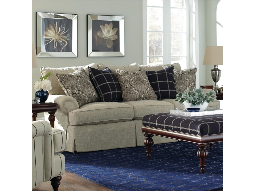 Craftmaster 9275 Loose Pillow Back Sofa With Rolled Arms And Skirt Craftmaster 9275loose Pillow Back Sofa
