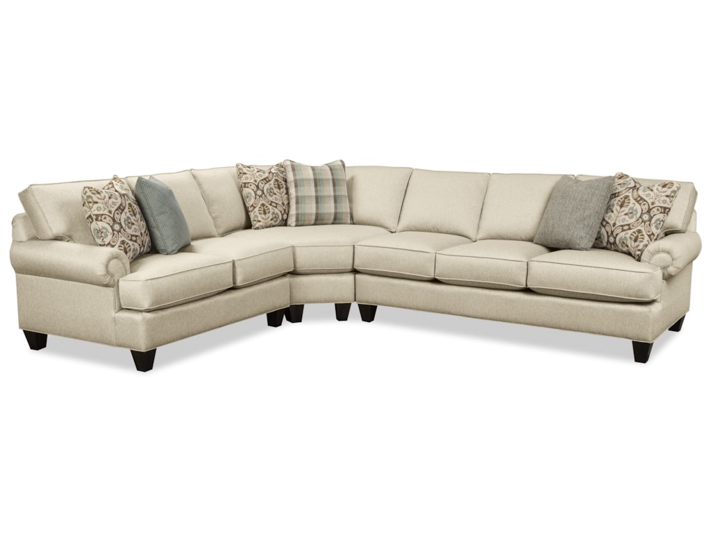 Hickorycraft F9 Custom Collection Customizable 2 Piece Sectional With 1 Power Reclining Chair Howell Furniture Reclining Sectional Sofas