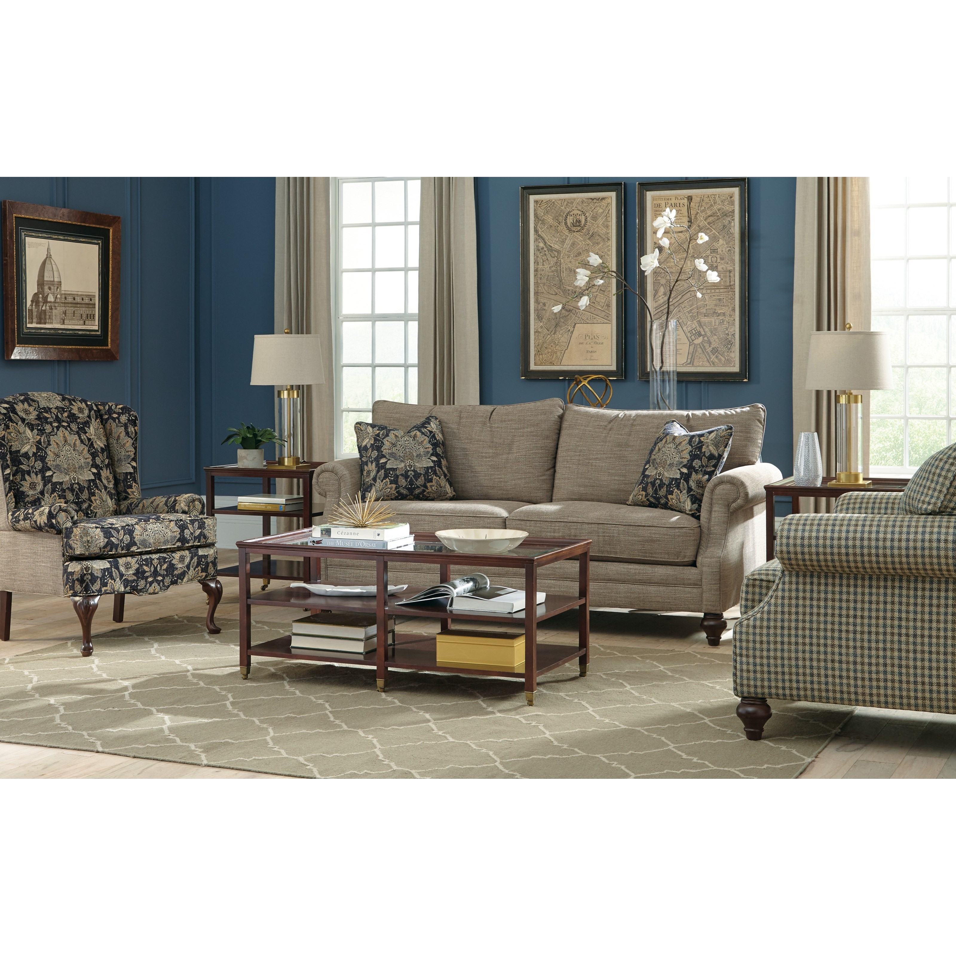 Craftmaster Accent Chairs Traditional Wing Chair With Cabriole